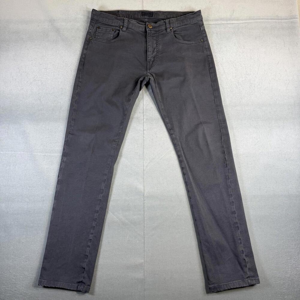 Pal Zileri Pants Mens 48 (32x30) Gray Slim Fit Jeans Italy